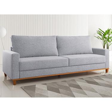 Imagem de Estofado Living 4 Lugares Columbia 2,2M Linho Inox - Casa Giulia