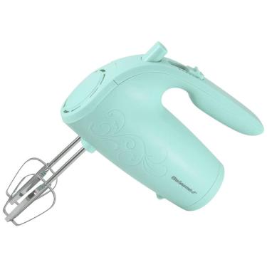 Imagem de Batedeira Elétrica com 5 Velocidades e Acessórios em Aço Inox, 240V 150W, Elite Gourmet EHM003M, Azul