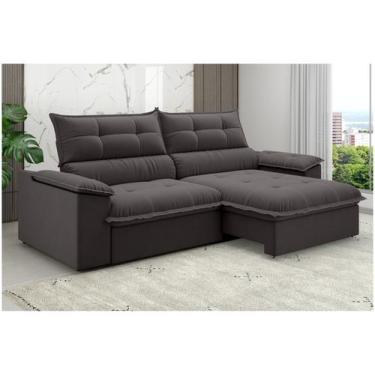 Imagem de Sofá 4 Lugares Retrátil Reclinável Slim Venetto Besthouse, Amêndoa, 4 