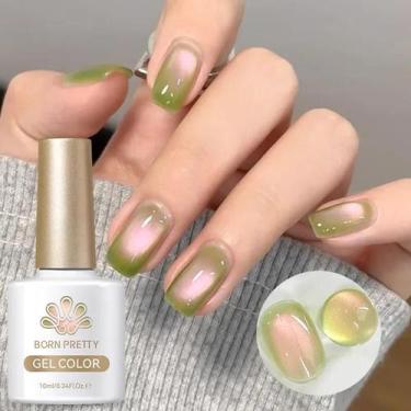 Imagem de Verniz Magnético Para Unhas Em Gel De Gengibre, Esmalte Verde Brilhant
