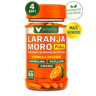Imagem de Laranja Moro FULL Cromo Spirulina Psyllium 60 Cáps 4 em 1 SellaVita