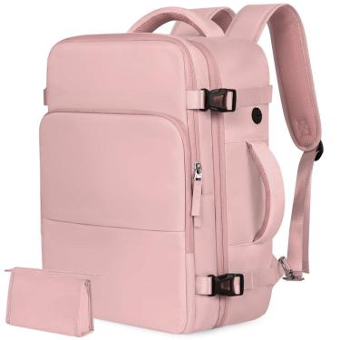 Imagem de Mochila de viagem Rinlist TSA Friendly Carry-on Pink
