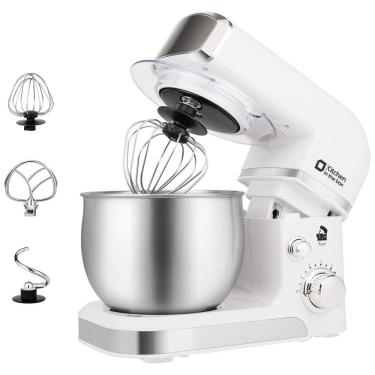 Imagem de Batedeira Elétrica de Bancada 3 Litros com 6 Velocidades 300W Branca, 110v, KITCHEN IN THE BOX, Branco