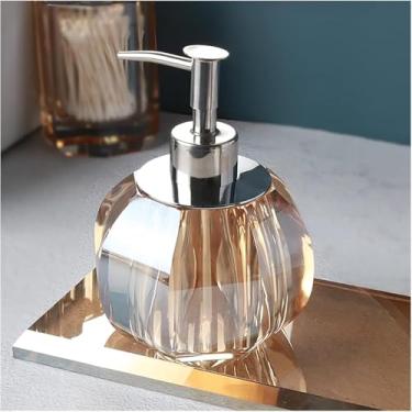 Imagem de Dispensador De Bomba De Sabão Dispensador De Sabão Manual Dispensador De Sabão De Cristal Dispensador De Sabão De Vidro Transparente Dispensador De Sabonete De Mão Para Banh, Grey, Grey