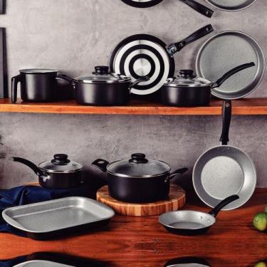 Imagem de Jogo De Panelas Turim Aluminio Revestimento Antiaderente 10 Peças Pret