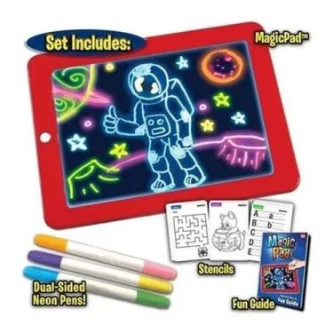 Imagem de Tablet de escrita LED, iluminação eletrônica, aprendizagem 3D, desenho