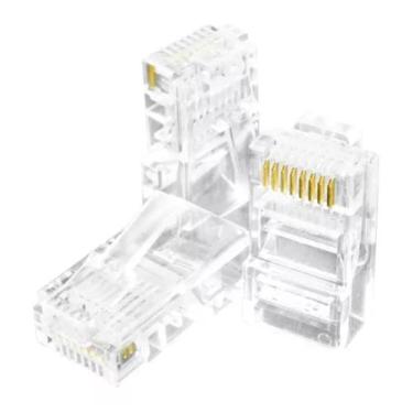 Imagem de Pacote c/ 1000un Conector RJ45 Cristal 8P8C Cat5 Ethernet - Exbom