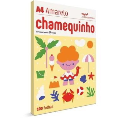 Imagem de Papel Sulfite A4 Colorido Chamequinho 75 g Amarelo - Chamex - LUANY PA