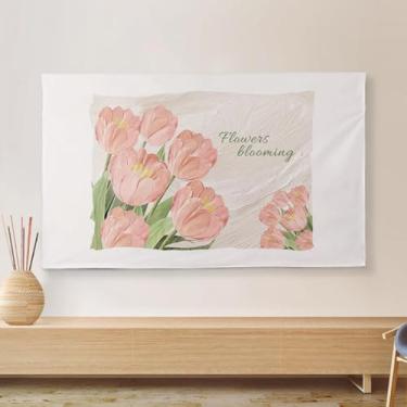 Imagem de HSTANGKY Colorido padrão floral capa de pó de TV de interior para ecrãs de 32 a 80 polegadas LCD/LED/telas de plasma protetor de tecido-flower3, 65 polegadas