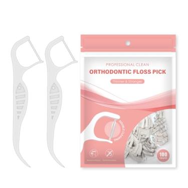 Imagem de CWBXYU Fio Dental Ortodôntico Para Aparelho, 100 Palitos De Crianças Ou Adultos, Confortável, Cuidado Bucal Superlimpo, Melhores Ferramentas Combate A Cárie Dentária (1 Pacote)