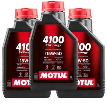 Imagem de Óleo de Motor Motul Semi Sintético 4100 15w50 Syn Nergy Api SP - 3 Lit