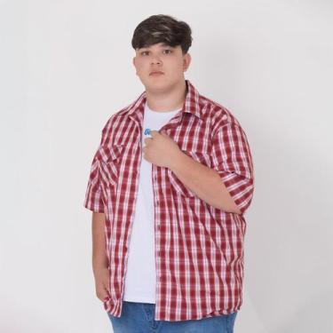 Imagem de Camisa Social Xadrez Adulto Masculina - Maximus, Cor 4, G3 Número 8