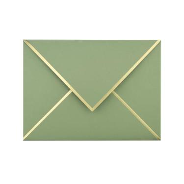 Imagem de Envelopes A7 - Envelopes de luxo com borda em V para cartões de 12,7 cm x 17,8 cm - para casamento, convites, chá de bebê, fotos, formatura, aniversário, chá de panela - 13,3 cm x 18,4 cm (sálvia