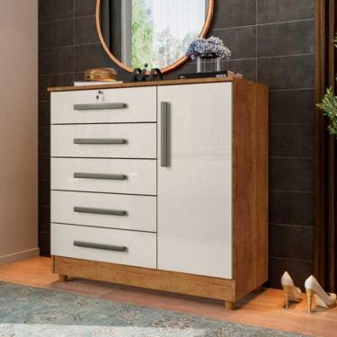 Imagem de Cômoda para Quarto Vitória Elegance 1 Porta 5 Gavetas Shop JM