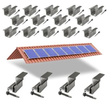 Imagem de Kit Fixador Grampo Final Regulável E Intermediário Tipo U 08 - Perfil 