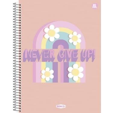 Imagem de Caderno Universitário Animativa, 10 Matérias, Capa Dura, Bom D+ Feminino, 160 Folhas, Pacote com 4