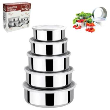 Imagem de Conjunto 5 potes inox