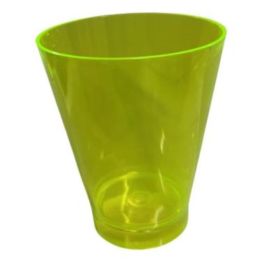 Imagem de Kit 50 Copos Acrílico 200ml Rubizinho – Ideais para Aniversários e Eventos (Amarelo Neon)
