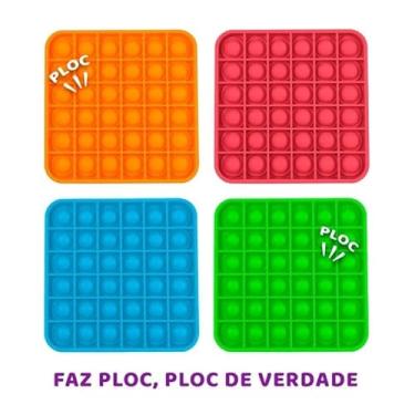 Imagem de Pop It Fidget Toys Brinquedo Anti-Stress Quadrado (Azul)