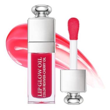 Imagem de Óleo labial volumoso, hidratante com brilho, protetor labial transparente, brilho para cabeça de escova grande, textura nutritiva não pegajosa e produtos para cuidados labiais secos 0,56 g (013