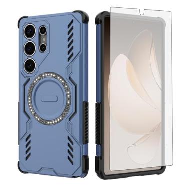 Imagem de Asuwish Capa de celular para Samsung Galaxy S25 Ultra 5G com protetor de tela de vidro temperado, capa magnética e proteção à prova de choque, acessórios finos para celular S25Ultra 25S S 25 25Ultra
