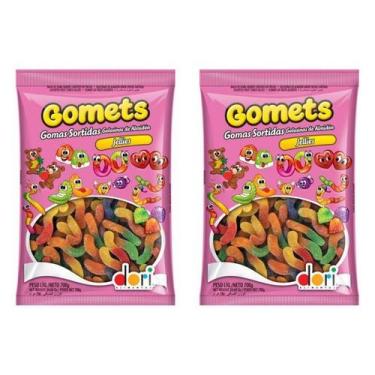 Imagem de Bala de Goma de Minhoca Sabor Frutas Sortidas Kit 2 Un 700g - Dori