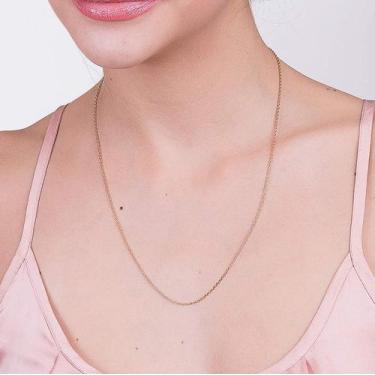 Imagem de Cordão Rommanel Banhado A Ouro Fio Cadeado 50 Cm 530432