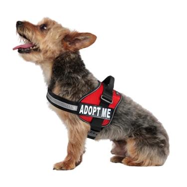 Imagem de Colete de nylon ADPOT ME. A compra vem com 2 adesivos removíveis reflexivos Adote ME. Meça seu cão antes de fazer o pedido