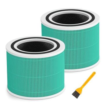 Imagem de Filtro de substituição Core 300 para purificador de ar LEVOIT Core 300 Core300-P Core 300S Core 300S/P VortexAir, Core 300-RF, grelha 3 em 1 H13 carvão ativado HEPA verdadeiro, pacote com 2, verde