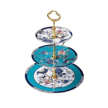 Imagem de Suporte de bolo requintado mesa de sobremesa de cerâmica europeia 2/3 camadas rack de cupcake pão dim sum bandeja de frutas para festa casamento prato bolo doces cupcake sobremesa prateleiras (tamanho