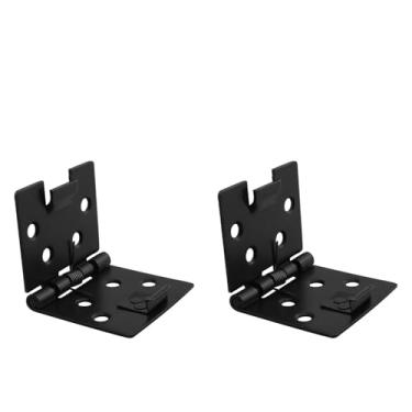 Imagem de JCBIZ 2 peças dobradiça quadrada de mola de 90 graus 50 x 40 mm, dobradiça de aço inoxidável, placa oculta, dobradiça de encaixe com parafusos para móveis, ferragens de fixação, portas e janelas