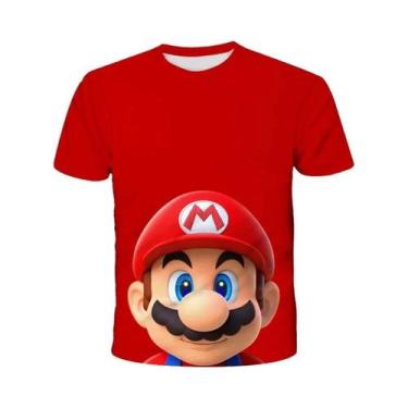 Imagem de Camiseta Infantil De Manga Curta Com Desenho Animado Super Mario Drago