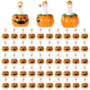 Imagem de 50un Mini Halloween Abóbora Gansos Figuras, Miniatura Resina Ganso Estátuas Bonito Decoração Abóbora para Casinha de bonecas Fada Jardim DIY Artesanato Festa Brindes