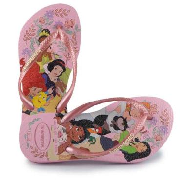 Imagem de Chinelo Infantil Havaianas Feminino SLIM PRINCESS 24/25, 29/30, Rosa, 