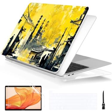 Imagem de Batianda Capa para novo MacBook Pro 13 polegadas 2022 M2 Chip e modelo A2338 M1 A2251 A2289 2021 2020, série paisagem pintada 3D capa dura com capa de teclado e protetor de tela, outono