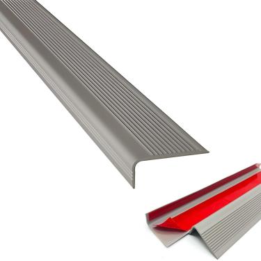 Imagem de Perfil De Borda De Escada Autoadesivo Pvc Plástico Proteção De Borda De Escada Em Forma De L Tiras De Acabamento De Borda De Degrau Diy Corte Livre à Prova D'água Borda, Grey, 800cm