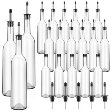 Imagem de Maxdot 20 garrafas de vidro de pescoço longo com garrafa de vinho Bordeaux transparente vazio para bar em casa, fazer suco de licor, festa de aniversário de casamento