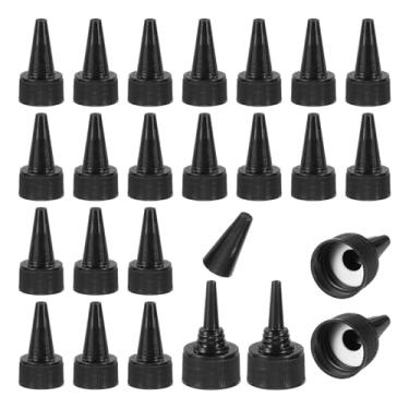 Imagem de PATIKIL 24/410 tampas giratórias, 60 peças de tampas de substituição de garrafa de plástico com junta de espuma para tampas de tinta, distribuição de cola, artesanato faça você mesmo, preto