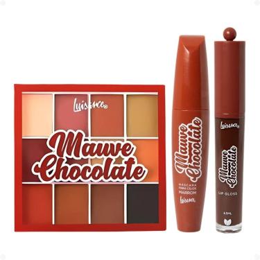 Imagem de Kit Luisance Mauve Chocolate:1 Paleta  de Sombras , 1 Máscara para Cílios Marrom e 1 Lip Gloss Fondue
