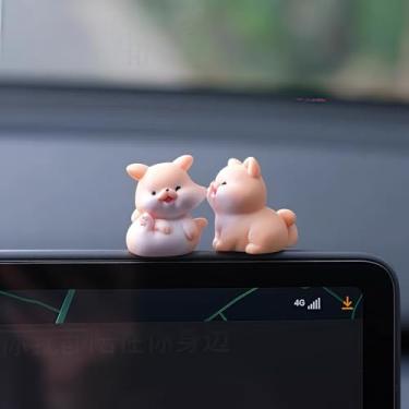 Imagem de Decoração de painel de carro acessórios interiores para mulheres e homens, mini beijos de cachorros, estátuas colecionáveis para painel de painel, visor de carro, monitor de computador, enfeites de