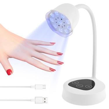 Imagem de Lâmpada de unhas de gel com braço de mangueira ajustável de 360°, sensor inteligente de cura rápida, lâmpada de ponta de unha DIY para salão doméstico em movimento, secador de unhas de manicure