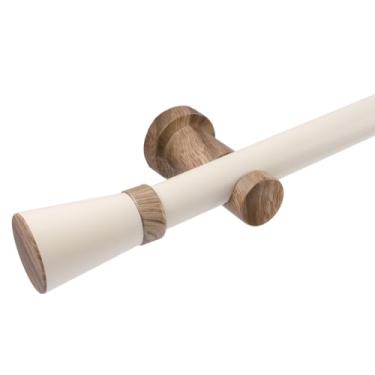 Imagem de Kit Varão p/Cortina Portas e Janelas Jade Prime 28mm 2 Metros(Carvalho)