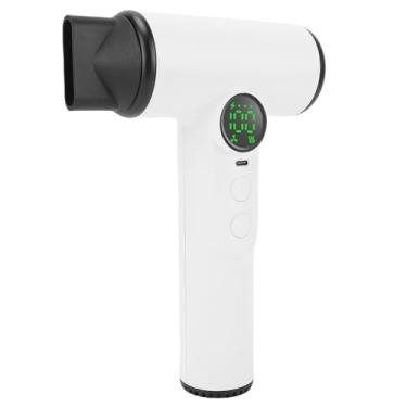 Imagem de Bewinner Secador de Cabelo Sem Fio de 200W Com Bateria de 15600mAh | 100 Níveis de Ventilador de Calor, Exibição Digital, Carregamento Rápido do Tipo C (Branco)