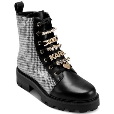 Imagem de KARL LAGERFELD Bota feminina para o dia a dia frio Mela-Combat, Preto/branco, 37