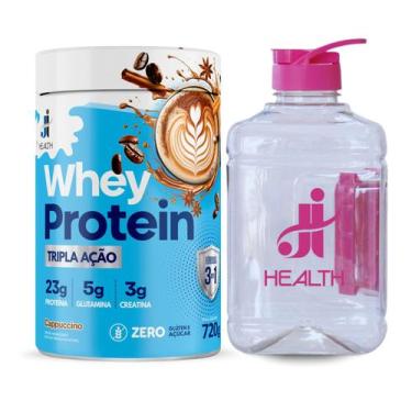 Imagem de Whey Protein Tripla ação com Creatina 720g e Garrafa para Academia 2 l
