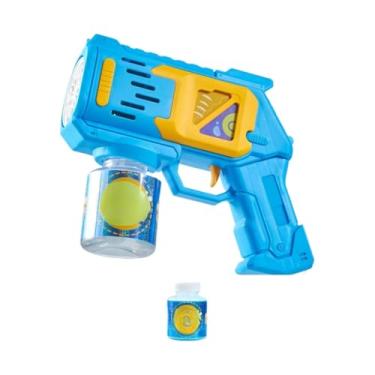 Imagem de Brinquedo arminha de bolha de sabão colorido infantil -máquina de bolha de sabão presente de feriado(Azul+100ML água bolha)