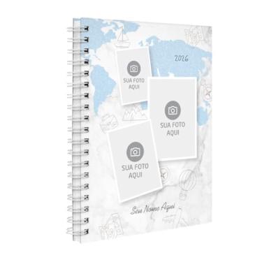 Imagem de Agenda 2026 Planner Semanal Personalizada 3 Fotos Azul Travel