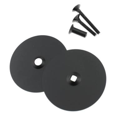 Imagem de Maxmoral 1 conjunto de tampa preta de 7 cm de diâmetro com parafusos e porcas compatível com portão de metal/fibra de vidro
