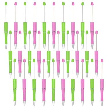 Imagem de jiebor 50 canetas de contas de Halloween esferográficas de plástico DIY lindas canetas legais tinta preta para estudantes, professores, mulheres, homens, escritório, material escolar, rosa e verde