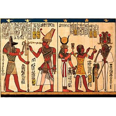 Imagem de OERJU Pano de fundo de pergaminho egípcio antigo de 3,7 x 3 m, mural egípcio para fotografia de fundo de faraós do Egito, história tribal antiga, pano de fundo, foto, retratos e sessões de vídeo